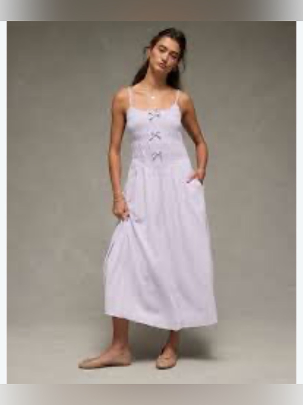 NWT AMERICAN EAGLE Light Lavender Spaghetti-Strap Midi Dress